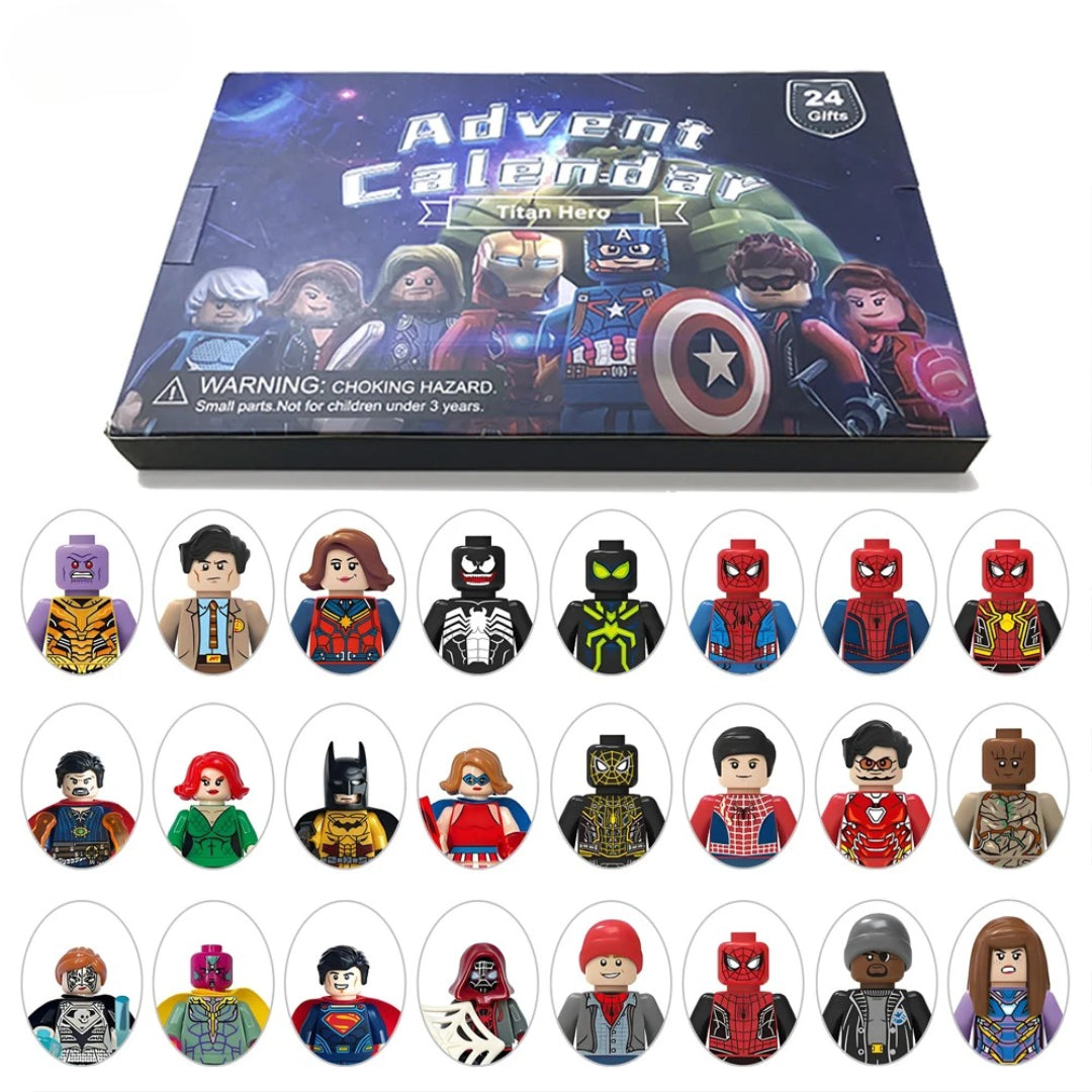 Adventskalender mit Superhelden-Minifiguren