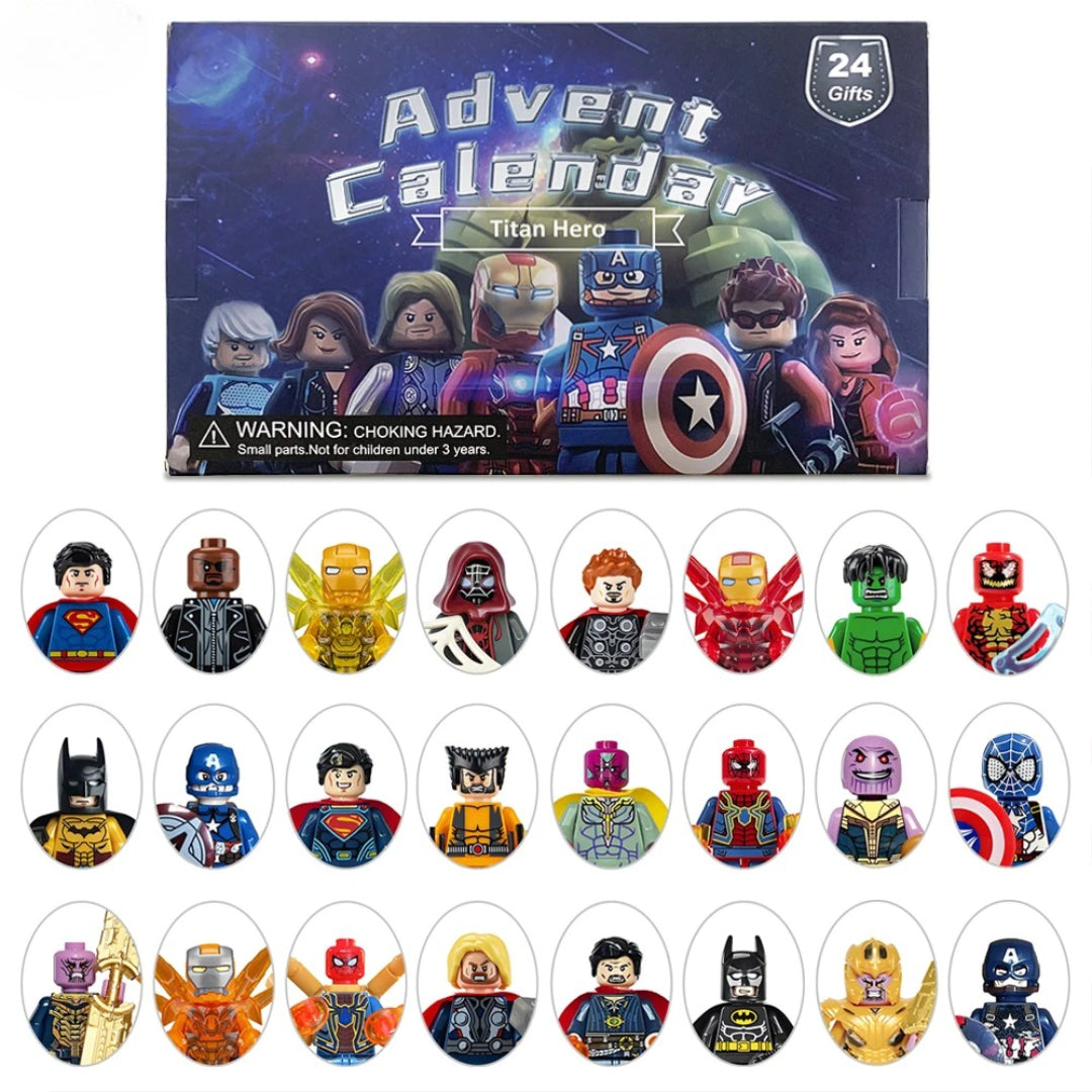 Adventskalender mit Superhelden-Minifiguren